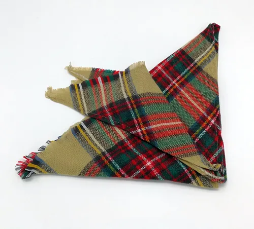 Vista 4 de Wander Agio - Bufanda envolvente con diseño a cuadros o triangular para mujer, para el invierno, cálida y larga, de punto, tacto de cachemira, chal