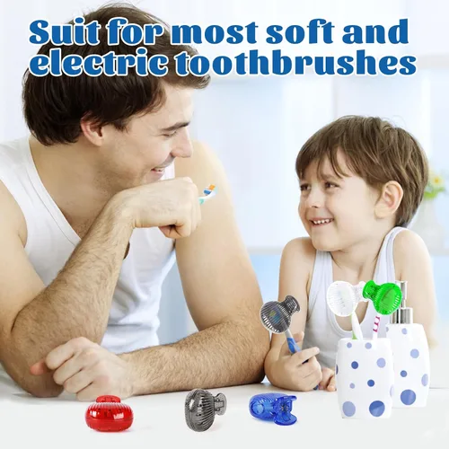 Vista 3 de UCEC - Juego de 6 tapas para cepillos de dientes, protector de cabeza para cepillos de dientes Tapa para cepillo de dientes, clip de plástico