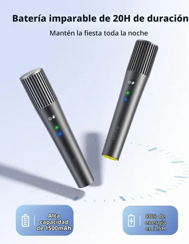 Vista 6 de Ikarao Micrófono inalámbrico con receptor de doble canal y estuche de almacenamiento autolimpiante UV, 2 micrófonos dinámicos de mano, batería de 20