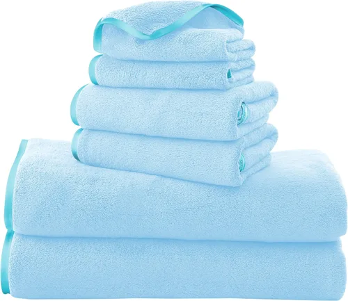 Vista 58 de TENSTARS Toallas de baño de seda con dobladillo para liquidación de baño - 27 x 55 pulgadas - Ligeras, delgadas, de secado rápido - Toalla