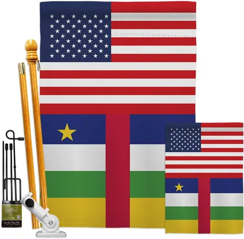 Vista 6 de Central African Republic US Friendship Garden House Flags Set Regional USA American Alliance World Country Particular Area Small Decorative Gift
