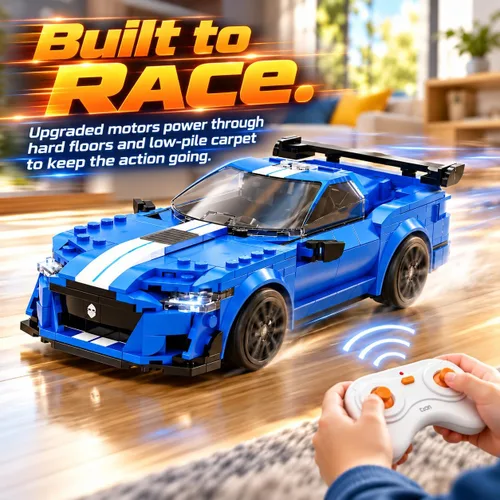 Vista 3 de WISEPLAY Juego de construcción de automóviles a control remoto, construye tu propio kit de automóvil a control remoto, kit de construcción