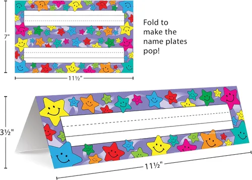 Vista 2 de Teacher Created Resources Placas de nombre Happy Stars Tented (TCR1941)