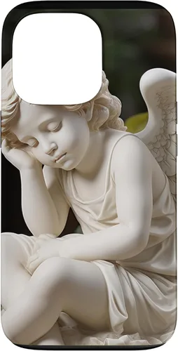 Vista 10 de Funda para iPhone 12 Pro Max con diseño de ángel durmiente para jardín, estatua de querubín