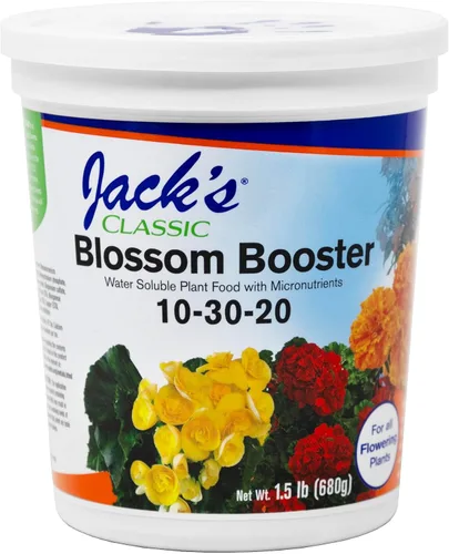 Vista 8 de Jack's Classic 10-30-20 Blossom Booster Fertilizante soluble en agua con micronutrientes para aumentar el color y la cantidad de flores en plantas