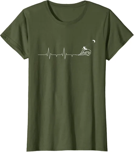 Vista 19 de Heartbeat EKG Pulse Kitesurf Kitesurf - Camiseta de kitesurf, Negro, S