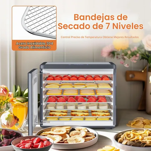 Vista 2 de Máquina deshidratadora de alimentos para carne seca TINANA Secadora de alimentos de acero inoxidable para carne - Deshidratador digital de alimentos