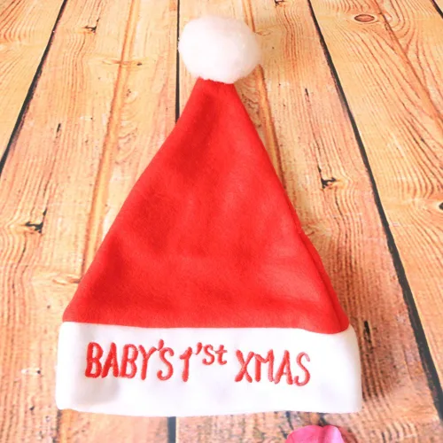 Vista 4 de VANTATY Sombrero de Papá Noel para bebé, de un año, recién nacido, unisex, para niños pequeños, niñas, niños, primer año, sombrero de Papá Noel