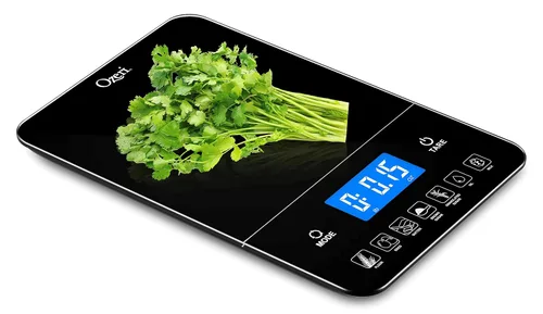 Vista 5 de Ozeri Touch III - Báscula de cocina con contador de calorías, 22 libras (22.0 lbs) en vidrio templado, Negro Touch III Series Kitchen Scale