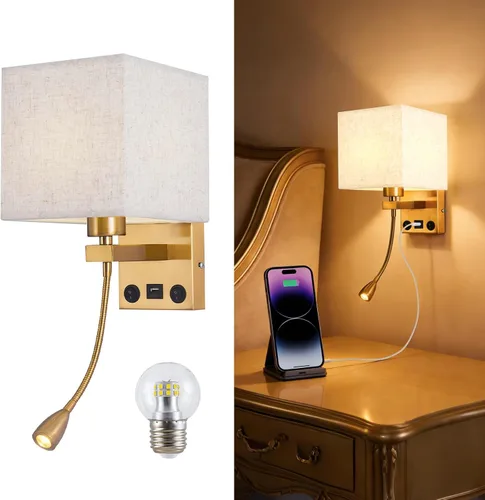 Vista 12 de Plug in Swing Arm Wall Sconce, Wall Lights for Living Room