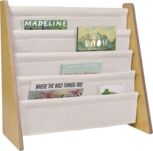 Vista 13 de Wildkin estantería de lona para niños y niñas, diseño de madera con cuatro estantes de tela, mantén las habitaciones, salas de juegos y aulas