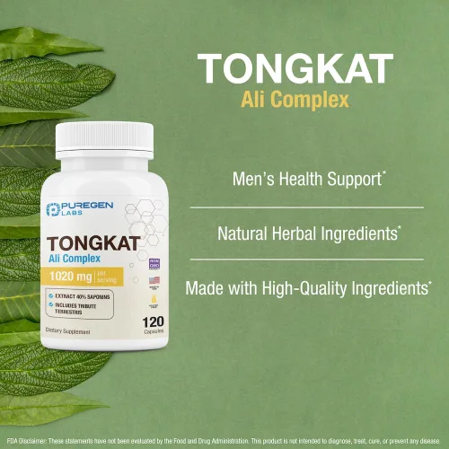 Vista 5 de Puregen Labs - Extracto de Tongkat Ali 200 a 1 para hombres, 1020 mg por porción, [alta potencia] Total de 240 cápsulas – Apoyo a la salud masculina