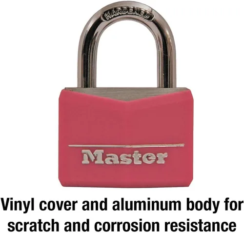 Vista 7 de Master Lock Cerradura de aluminio cubierta, cerradura de casillero con llave, cerradura de llave para exteriores, 1 paquete, 141DLF y candado