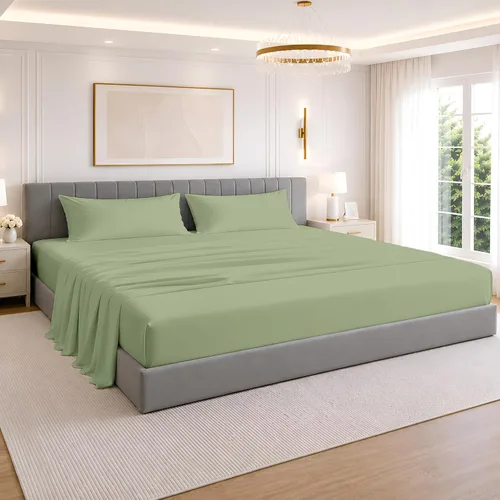 Vista 12 de SGI bedding Juego de sábanas de 4 piezas de 84 x 84 pulgadas, tamaño King Emperor/Wyoming, 100% algodón egipcio, bolsillo profundo de 15 pulgadas
