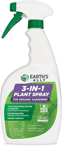 Vista 8 de Earth's Ally Spray 3 en 1 para Plantas Concentrado de 2.5 Galones para Plagas y Enfermedades - Insecticida Orgánico, Fungicida, Miticida - Listado