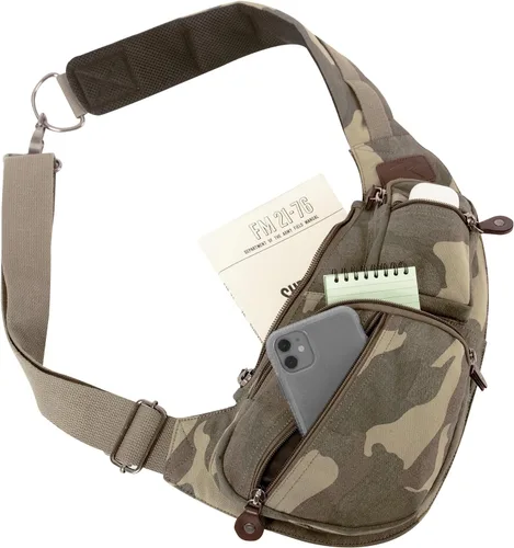 Vista 3 de Rothco Bolso bandolera de lona - Mochila cruzada pequeña - Mochilas casuales