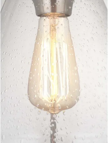 Vista 4 de Progress Lighting Range Collection - Lámpara colgante costera de cristal transparente con semillas, color grafito, negro