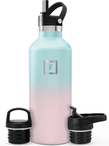 Vista 27 de IRON °FLASK Botella de agua de boca estrecha de 24 onzas con boquilla Aurora