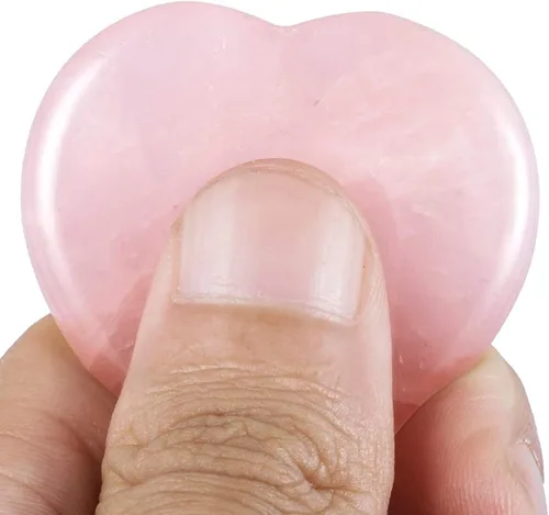 Vista 2 de SUNYIK Piedra natural tallada a mano para el pulgar, piedras pulidas en el bolsillo de la palma, cristal curativo para el día de San Valentín