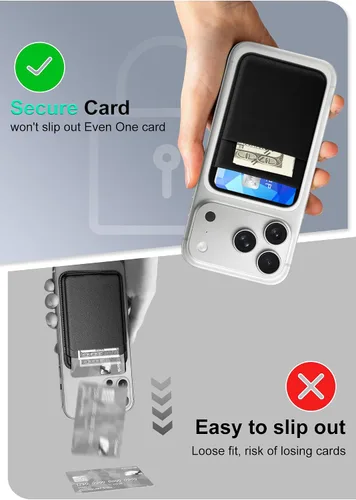 Vista 6 de Senose Compatible con la cartera Magsafe, soporte para 6 tarjetas, cartera magnética delgada y elástica para la parte posterior del teléfono Negro