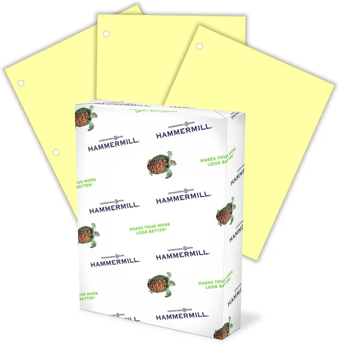 Vista 12 de Hammermill - Papel de color, papel de impresora color canario de 20 libras, 3 orificios, 1 resma (500 hojas), fabricado en los Estados Unidos, papel