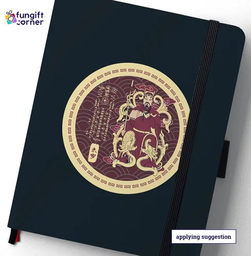 Vista 6 de Tai Sui Amuleto Feng Shui, con general Wu Sui, fuerte símbolo de protección de Feng Shui, calcomanías decorativas, 4.3 pulgadas (paquete de 5)