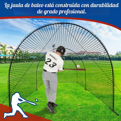 Vista 6 de RIIFRILY Portable Baseball Batting Cage Net with Sturdy Steel Frame 20FTX12X8FT/ 30FTX12FTX8FT Batting Cages for Backyard Softball Baseball