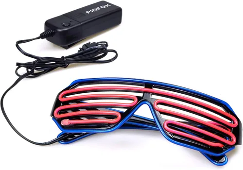 Vista 4 de Lentes de sol LED con luz intermitente, para fiestas de los años 80, EDM RB03