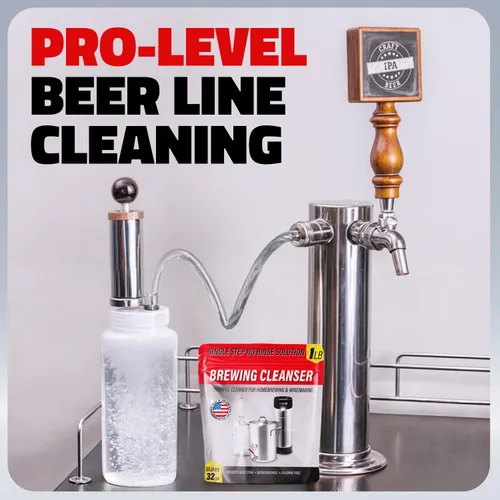Vista 5 de [1 libra] Limpiador de preparación de cerveza sin enjuague de un solo paso, fabricado en Estados Unidos, potente lavado de cervecería en polvo