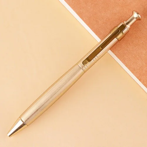 Vista 5 de Pluma de latón sólido portátil Delicada firma bolígrafo bolígrafo con clip
