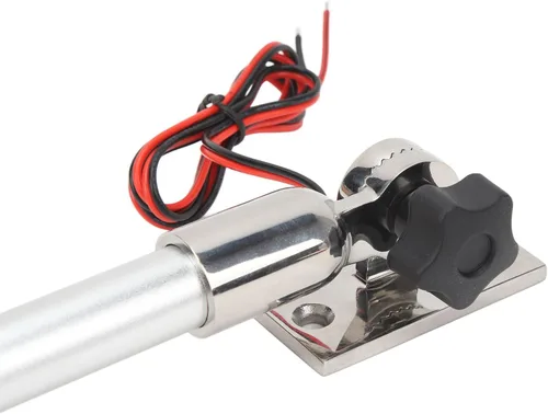 Vista 8 de Luz LED plegable de popa de barco de 12 pulgadas, IP66 impermeable, varilla de aluminio, 3 millas náuticas Bimini luces superiores, base de acero