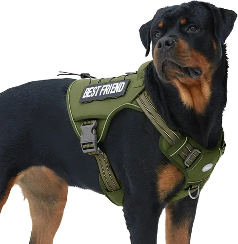 Vista 73 de Auroth - Arnés táctico para perros pequeños y medianos, sin tirones, arnés ajustable para mascotas, reflectante, K9, entrenamiento, trabajo