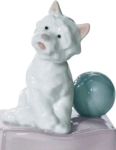 Vista 2 de LLADRÓ Figura de perro My Favorite Companion. Figura de cachorro de porcelana.