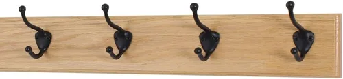 Vista 24 de PegandRail Perchero de roble con ganchos estilo sombrero y abrigo de bronce aceitado (castaño, 15 x 3.5 pulgadas con 3 ganchos)