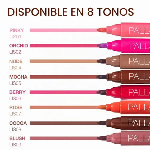 Vista 9 de Palladio Tinte de labios, fórmula hidratante e impermeable, aspecto de color mate, color de labios de larga duración para uso durante todo el día