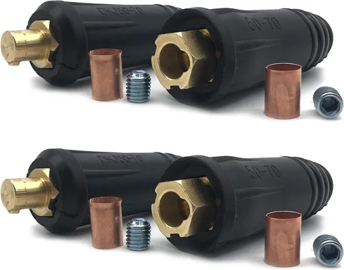 Vista 4 de RX WELD Par de conectores rápidos de cable de soldadura estilo DINSE (100Amp-200Amp (#6-#4) 10-25 SQ-MM 2-set)