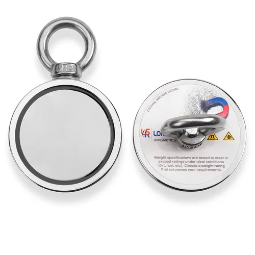 Vista 7 de LORESO - Kit de pesca con imán con estuche, kit completo de pesca con imán de doble cara 880 libras, una cara 550 libras, cuerda + mosquetón