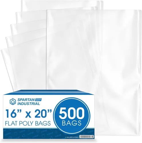 Vista 10 de Spartan Industrial - 10 x 15 pulgadas (1000 unidades) Bolsas de polietileno de plástico transparente de extremo abierto y plano de 1.1 milésimas