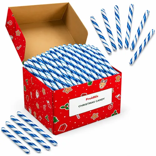Vista 12 de Fruidles - Piruletas de azúcar navideñas en caña, sabor multicolor a frutas mixtas al estilo tradicional, envueltas individualmente, 5.5 pulgadas