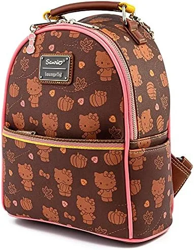 Vista 2 de Loungefly Sanrio Hello Kitty Pumpkin Spice Adult Womens Convertible Mini Backpack Purse