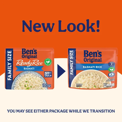 Vista 4 de BEN'S ORIGINAL READY RICE - Arroz basmati, tamaño familiar, bolsa de 17.3 onzas (paquete de 6)