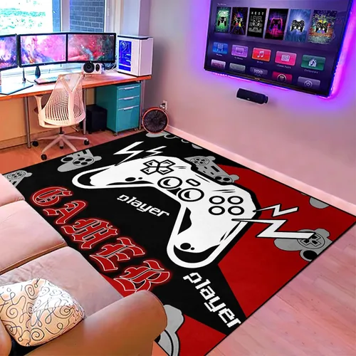 Vista 18 de Alfombras de juegos para niños y adolescentes, decoración de dormitorio, alfombras de jugador para sala de estar, alfombras de mando de gamepad