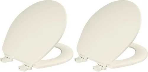 Vista 12 de Asiento de inodoro CHURCH, bisagras de liberación de limpieza fácil para limpiezas profundas, asiento de madera esmaltada duradera, alargado, blanco