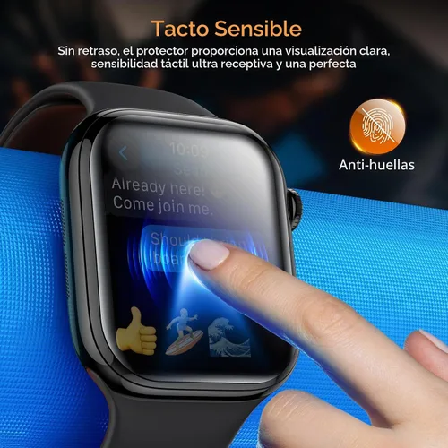 Vista 6 de LK 4Pack for Apple Watch Series 12/11/10 46mm Privacy Screen Protector Negro
