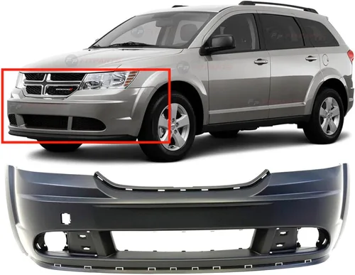 Vista 2 de FitParts Compatible con Dodge Journey 2011-2015 Cubierta de Parachoques Delantero. Nuevo, Imprimado. Sin Recorte para Sensor de Asistencia