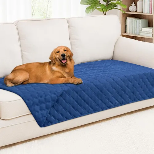 Vista 87 de Smiry Funda Impermeable para Cama de Perro Manta para Mascotas, Manta Suave y Lavable para Perros para Muebles Cama Sofá Sofá Reversible, a Cuadros
