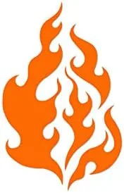 Vista 7 de Fire Flames Art - Vinilo adhesivo de 5.75 x 9.25 pulgadas, color rojo