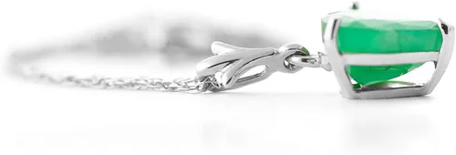 Vista 5 de Galaxy Gold GG 14k Solid White Gold Necklace with Natural 1.20ct Emerald Heart Pendant