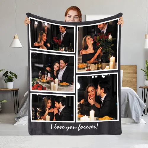 Vista 7 de Regalos personalizados para parejas: manta personalizada con fotos, manta personalizada con fotos, regalos de cumpleaños para novio, novia, esposa