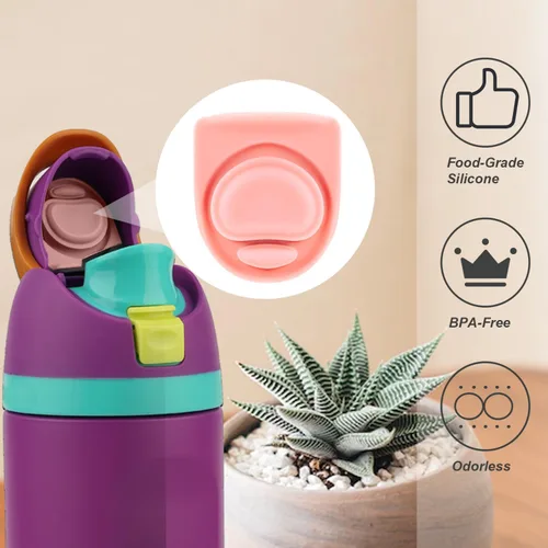 Vista 5 de 3 tapones de repuesto compatibles con Owala FreeSip de 24 onzas, 32 onzas Rosa